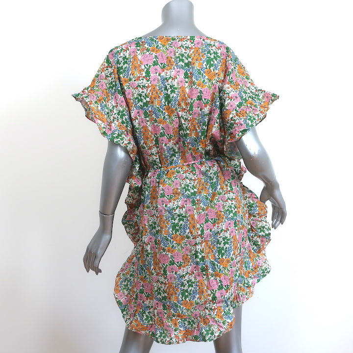 J.Crew Side-Ruffle Tunic Dress Liberty Mini Floral Print Cotton Size Medium NEW