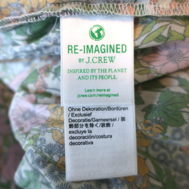 J.Crew Side-Ruffle Tunic Dress Liberty Mini Floral Print Cotton Size Medium NEW