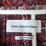 Isabel Marant Etoile Tweed Jacket Gaylord Red Cotton-Blend Size 42