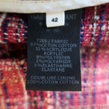 Isabel Marant Etoile Tweed Jacket Gaylord Red Cotton-Blend Size 42