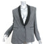 Rag & Bone Contrast-Collar Blazer Gray Cotton Size 10 One-Button Jacket