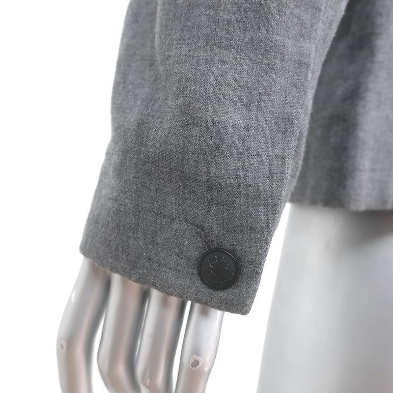 Rag &amp; Bone Contrast-Collar Blazer Gray Cotton Size 10 One-Button Jacket