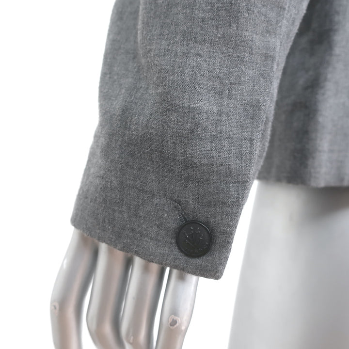 Rag &amp; Bone Contrast-Collar Blazer Gray Cotton Size 10 One-Button Jacket