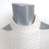 Alexander McQueen Cutout Shoulder Sweater Cream Wool-Blend Knit Size Small