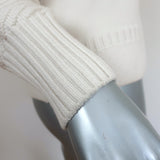 Alexander McQueen Cutout Shoulder Sweater Cream Wool-Blend Knit Size Small