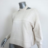 Alexander McQueen Cutout Shoulder Sweater Cream Wool-Blend Knit Size Small