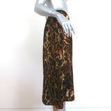 Isabel Marant Asymmetric Midi Skirt Tursanne Leopard Print Velvet Size 38
