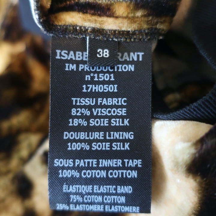 Isabel Marant Asymmetric Midi Skirt Tursanne Leopard Print Velvet Size 38