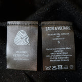 Zadig & Voltaire Kansas Amour Sweater Black Metallic Knit Size Small