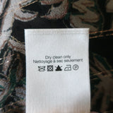 Veronica Beard Blouse Zanita Black Metallic Floral Print Ruffled Chiffon Size 4