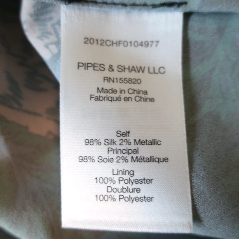Veronica Beard Blouse Abra Metallic Floral Print Ruffled Chiffon Size 4