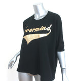 Zadig & Voltaire Portland Nevermind Short Sleeve Sweatshirt Top Black Size Small