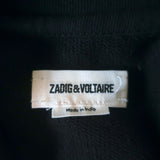 Zadig & Voltaire Portland Nevermind Short Sleeve Sweatshirt Top Black Size Small