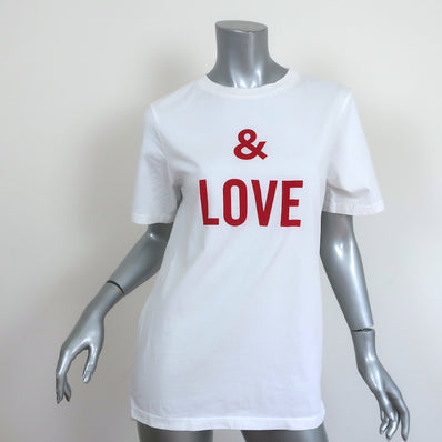 Zadig & Voltaire Bella T-Shirt White Saint Valentin & Love Print Size Small