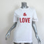 Zadig & Voltaire Bella T-Shirt White Saint Valentin & Love Print Size Small
