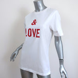 Zadig & Voltaire Bella T-Shirt White Saint Valentin & Love Print Size Small