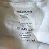 Zadig & Voltaire Bella T-Shirt White Saint Valentin & Love Print Size Small