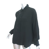 Zadig & Voltaire Rhinestone Stars Shirt Tamara Strass Black Crepe Size Small