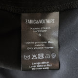 Zadig & Voltaire Rhinestone Stars Shirt Tamara Strass Black Crepe Size Small