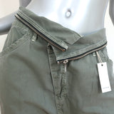 NSF Midori Zipper-Trim Foldover Waist Pants Light Green Size 27 NEW