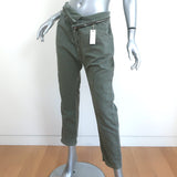 NSF Midori Zipper-Trim Foldover Waist Pants Light Green Size 27 NEW