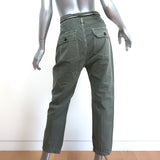 NSF Midori Zipper-Trim Foldover Waist Pants Light Green Size 27 NEW