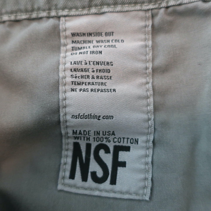 NSF Midori Zipper-Trim Foldover Waist Pants Light Green Size 27 NEW