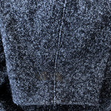 Isabel Marant Etoile Open Front Oversize Jacket Navy Wool-Blend Tweed Size 34