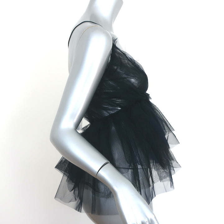 Forte Forte Tulle Peplum Top Navy Size 0 Crisscross-Back Tank NEW