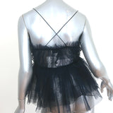 Forte Forte Tulle Peplum Top Navy Size 0 Crisscross-Back Tank NEW