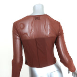 With Jean Al Corset Top Chocolate Mesh Size Medium Long Sleeve