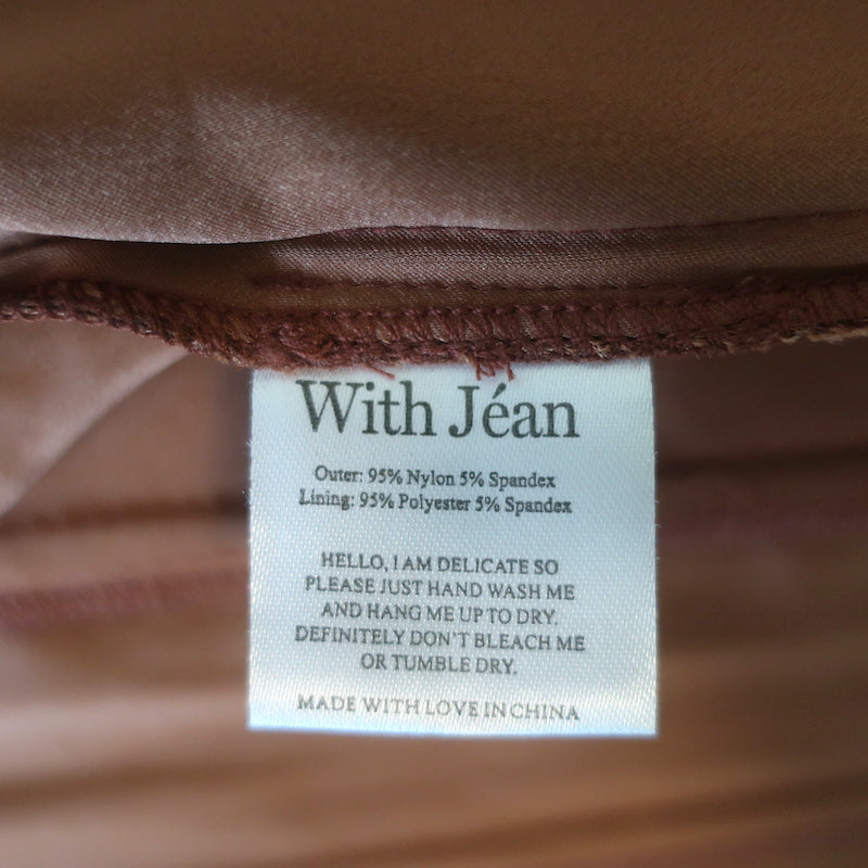With Jean Al Corset Top Chocolate Mesh Size Medium Long Sleeve