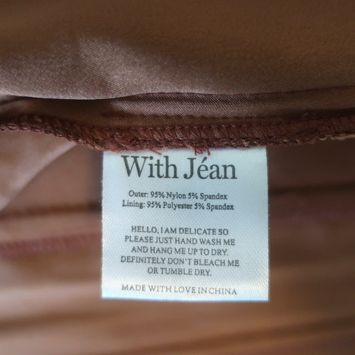With Jean Al Corset Top Chocolate Mesh Size Medium Long Sleeve