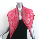 Hermes Silk Plisse Scarf Red/White Psychedelic Print