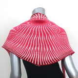 Hermes Silk Plisse Scarf Red/White Psychedelic Print