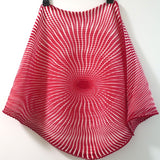 Hermes Silk Plisse Scarf Red/White Psychedelic Print