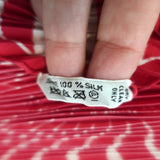 Hermes Silk Plisse Scarf Red/White Psychedelic Print