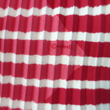 Hermes Silk Plisse Scarf Red/White Psychedelic Print