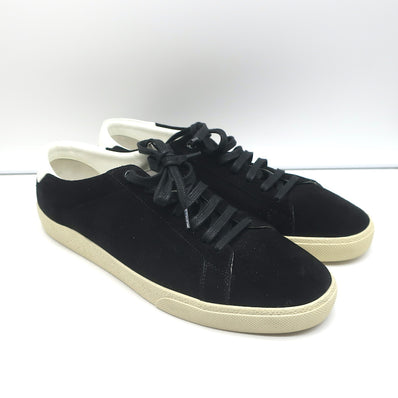 Saint Laurent Court Classic Low Top Sneakers Black Suede Size 43