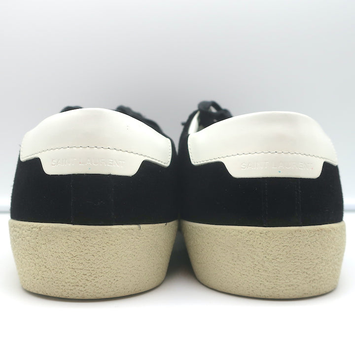 Saint Laurent Court Classic Low Top Sneakers Black Suede Size 43