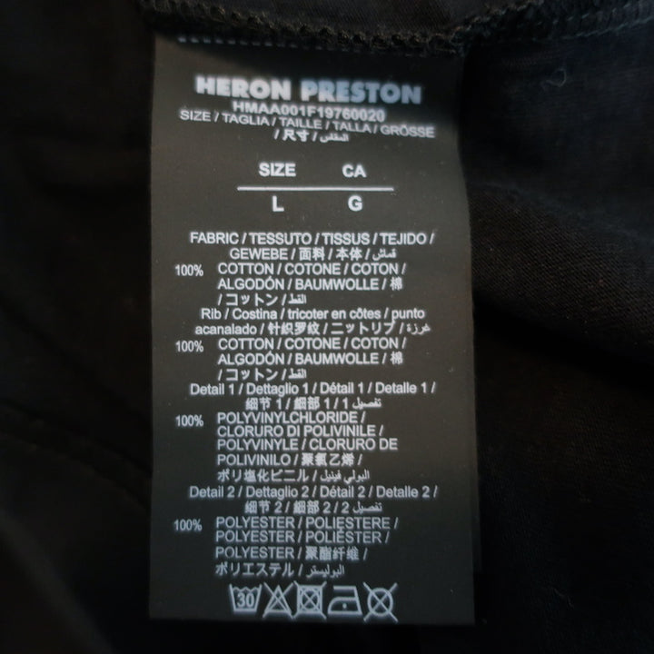 Heron Preston NASA Facts T-Shirt Black Size Large Short Sleeve Tee NEW