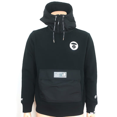 AAPE by A Bathing Ape Front Pocket Hoodie Sweatshirt Black Size Large NEW