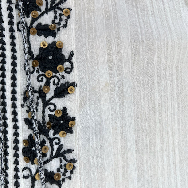 Ulla Johnson Midi Dress Vanita White Embroidered Cotton Gauze Size 2 Long Sleeve