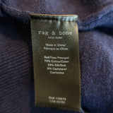 Rag & Bone Paneled Crewneck Sweater Barrow Navy Cotton-Silk Size Large