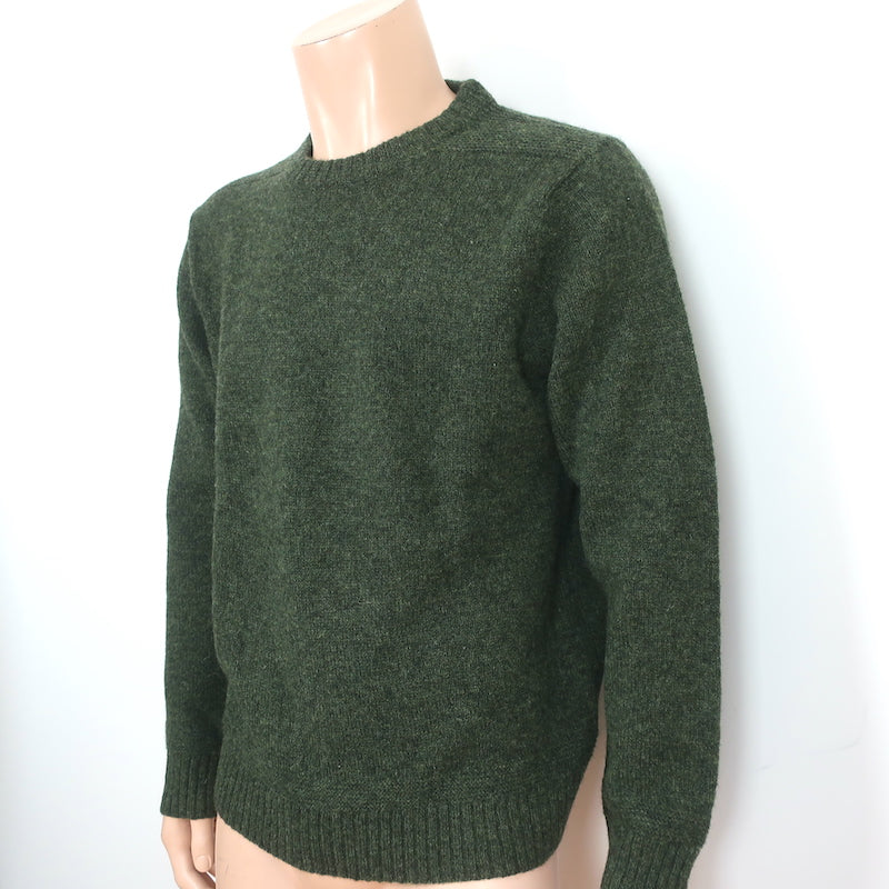 J.Crew Wallace &amp; Barnes Shetland Wool Elbow Patch Sweater Green Size Large