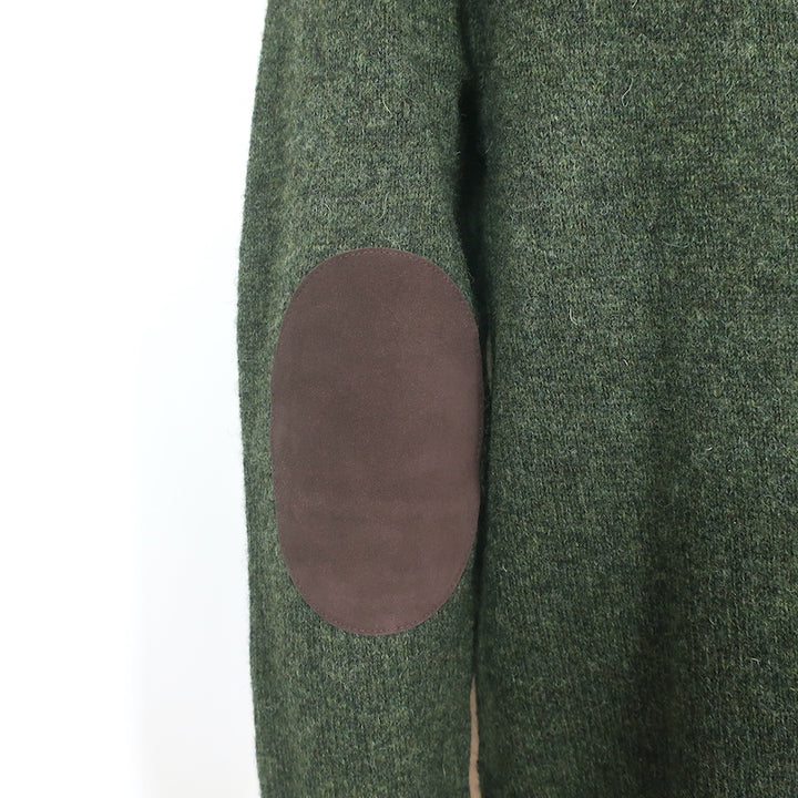 J.Crew Wallace &amp; Barnes Shetland Wool Elbow Patch Sweater Green Size Large
