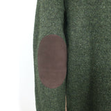 J.Crew Wallace & Barnes Shetland Wool Elbow Patch Sweater Green Size Large