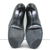 Saint Laurent Tribtoo Platform Pumps Black Grained Leather Size 36.5