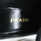 Prada Wingtip Brogue Platform Sneakers Black Spazzolato Leather Size 36.5