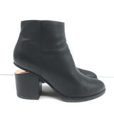 Alexander Wang Gabi Ankle Boots Black Leather Size 37 Cutout Heel Booties